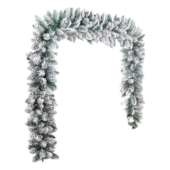 5.9FT Snow Flocked Christmas Garland - Artificial Frosted Pine Garland with Realistic Snow Effect for Mantel, Front Door, Window, Staircase, and Indoor Seasonal Decor