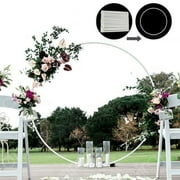 5.9FT Wedding Arch Circle Balloon Arch Kit Round Backdrop Stand Floral Frame for Anniversary Birthday Party Graduation Photo Background Decoration Rust Resistant Golden Metal Stable Stands