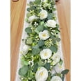 thumbnail image 1 of 5.9Ft Artificial Eucalyptus Flower Garland with Roses, Fake Flowers Greenery Garland Flower Vines for Wedding Party Mantle Table Runner Spring Home Decor, 1 of 5