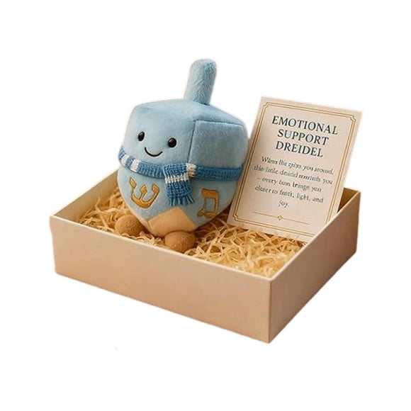 5.9In Emotional Support Dreidel Plush Soft Huggable Stress Relief Toy For Anxiety Comfort With Hanukkah Holiday Use(Blue-15cm)