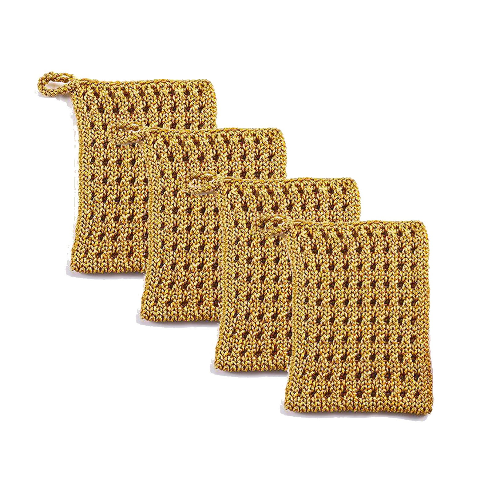 5.9X3.9inch Gold Thread Non Greasy Dishwashing Brush Pot Cleaning Cloth