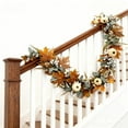 thumbnail image 1 of 5.9ft(180cm) Thanksgiving Vine Wall Hanging - Festive Autumn Decor With Faux Pumpkins, Leaves & Berries, Ideal For Party Centerpiece & Home Holiday Celebration, 1 of 7