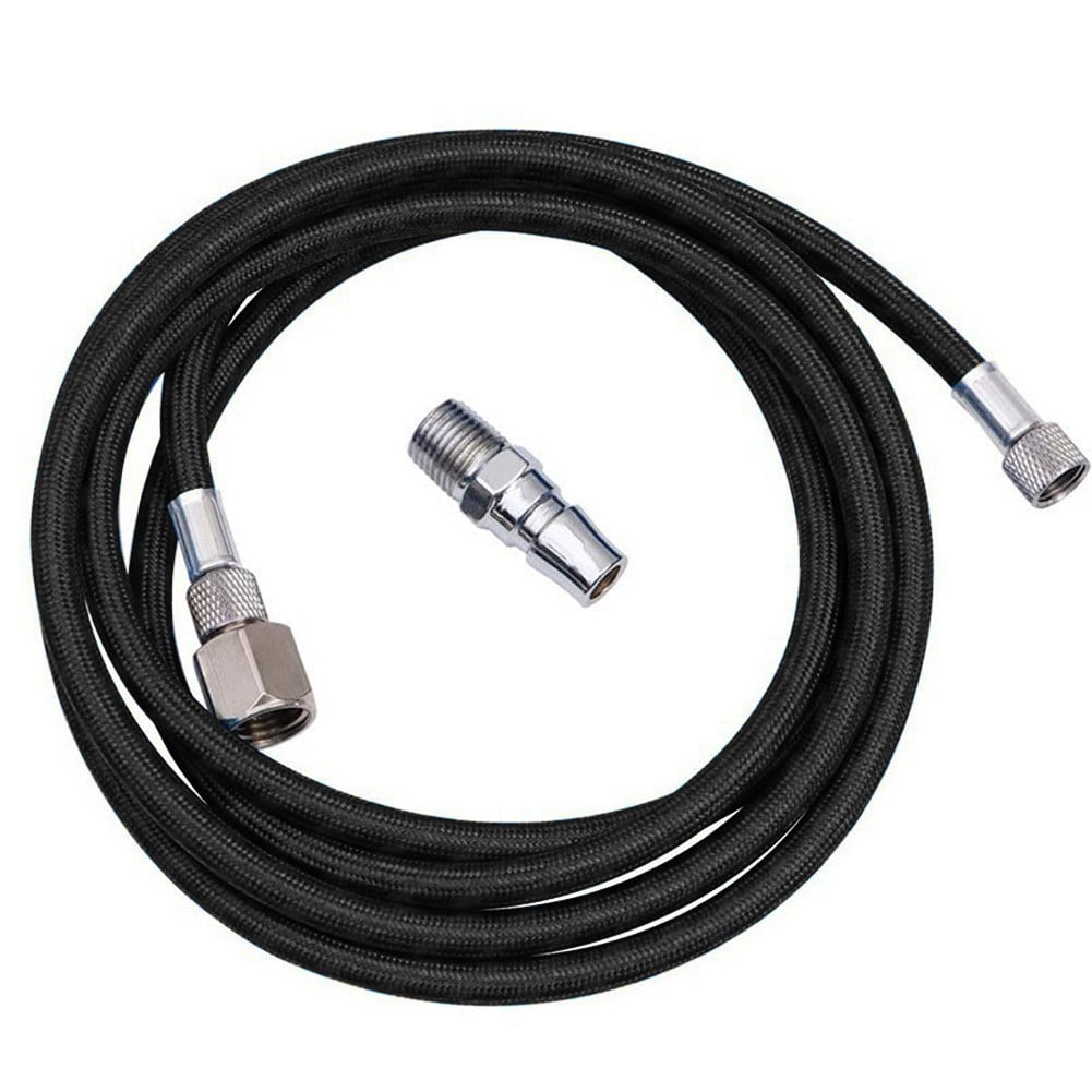 Hseng 6 Ft Nylon Braided Airbrush Hose With Quick Disconnect & 3 Fittings (Iwata, Paasche, M5)