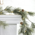 thumbnail image 1 of 5.9ft Artificial Christmas Garland with Lights Prelit Natual Rustic Cedar Garland with Cones for Home New Year Mantle Indoor Outdoor, Clearance Sales, 1 of 6