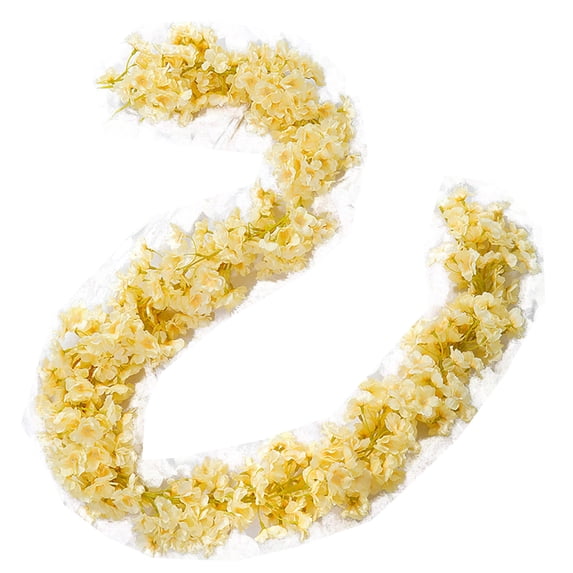 5.9ft Artificial Flower Garland for Spring Hanging Durable Garlands Decorative Plastic Rattan Vines for Mantel Wedding Monther's Day, Yellow
