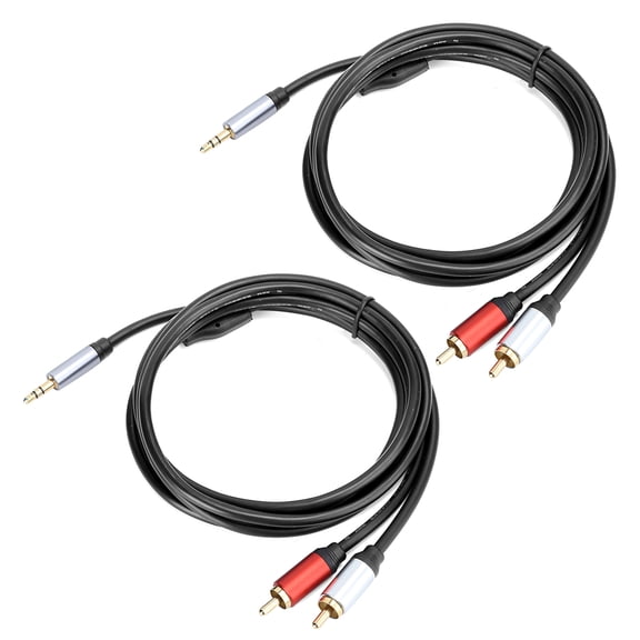 5.9ft Audio Cable AUX 3.5mm to 2RCA Stereo Speaker Line for Mobile Phone DVD Amplifier