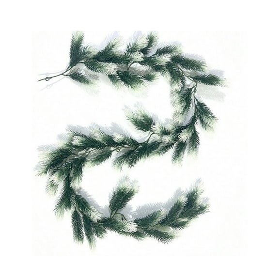 5.9ft Christmas Garland with Lights Winter Artificial Dog Tail Pine Garland for Fireplace Stair Mantel Decor