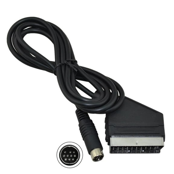 5.9ft RGB Scart Cable for for Saturn Audio Video Connection Cord AV Line -1.8m Length , Black