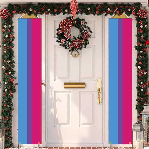 5.9ft Rainbow Flag Bisexual Couplets LGBTQ Gay Pride Porch Hangings Outdoor Decorations Wedding Decor Banner