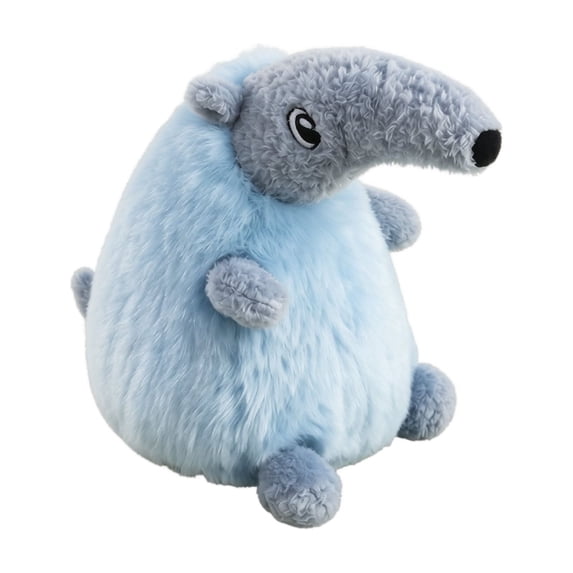 5.9in Anteater Plush Toy, Soft Round Stuffed Animal Doll with Long Snout and Curved Tail for Wildlife Themed Room Decoration and Collectible Display,Blue