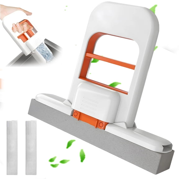5.9in Mini Foldable Desktop Mop - Compact Wet/Dry Cleaning System, Space-Saving Hanger Base for Kitchen Counters, Glass, Car Interiors
