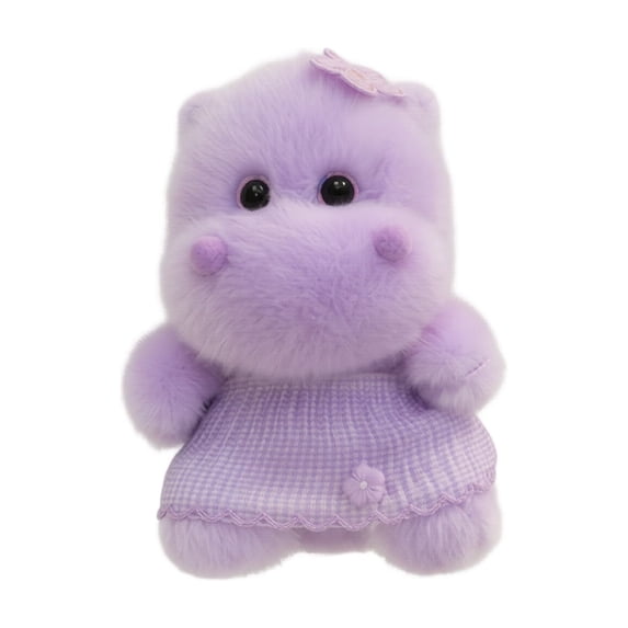 5.9in Plush Hippo Doll Keychain Pendant, Soft Mini Stuffed Animal Charm, Decorative Bag Hanging Ornament, Backpack Accessory, Fashionable Key Ring Decor Purple