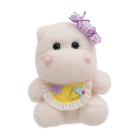 5.9in Plush Hippo Doll Keychain Pendant, Soft Mini Stuffed Animal Charm, Decorative Bag Hanging Ornament, Backpack Accessory, Fashionable Key Ring Decor Pink