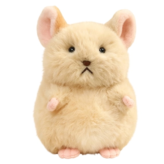 5.9in Realistic Hamster and Chinchilla Plush Toy, Soft Fluffy Animals Stuffed for Home Decor and Pet Lovers Display Use