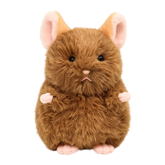5.9in Realistic Hamster and Chinchilla Plush Toy, Soft Fluffy Animals Stuffed for Home Decor and Pet Lovers Display Use