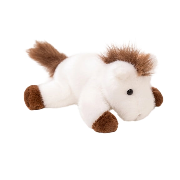 5.9in Small Horse Plush Toy, Soft Stuffed Animal Pony, Miniature Horse Figurine, Desktop Decorative Plushie, Fabric Animal Toy for Office Display and Collection