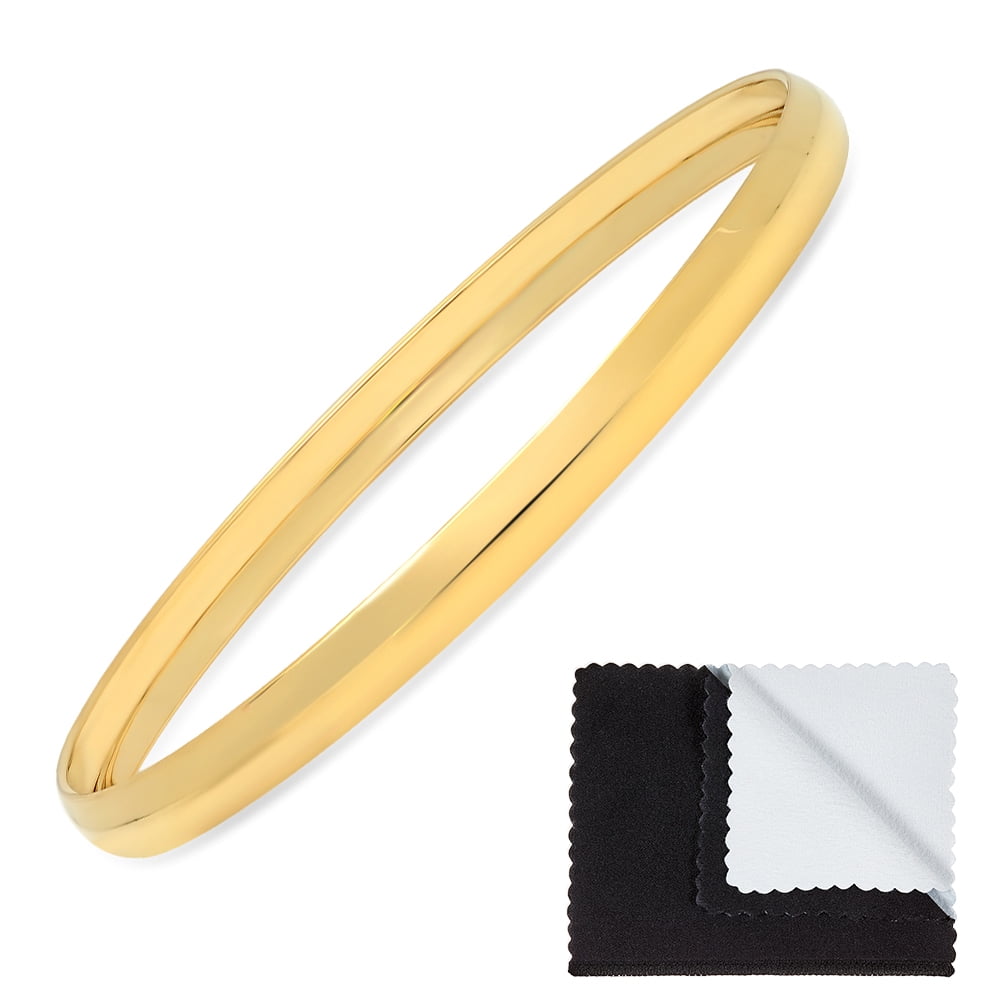 14K Solid Yellow Gold CZs Bangle Bracelet size 54 x 51 mm - B122 | eBay