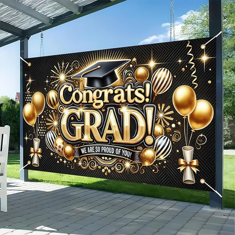 5.9x3.6FT Class of 2025 Graduation Decorations Banner Party Hanging ...