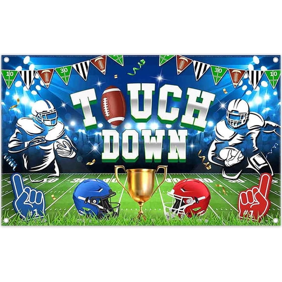 5.9x3.6Ft Football Touchdown Backdrop Football Night Game Trophy Photography Background Boys Sports Themed Birthday Party Decorations Photo Banner Booth