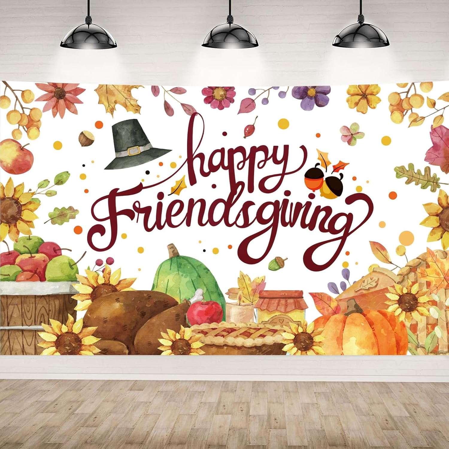 5.9x3.6Ft Happy Friendsgiving Backdrop Fall Harvest Happy Friendsgiving ...