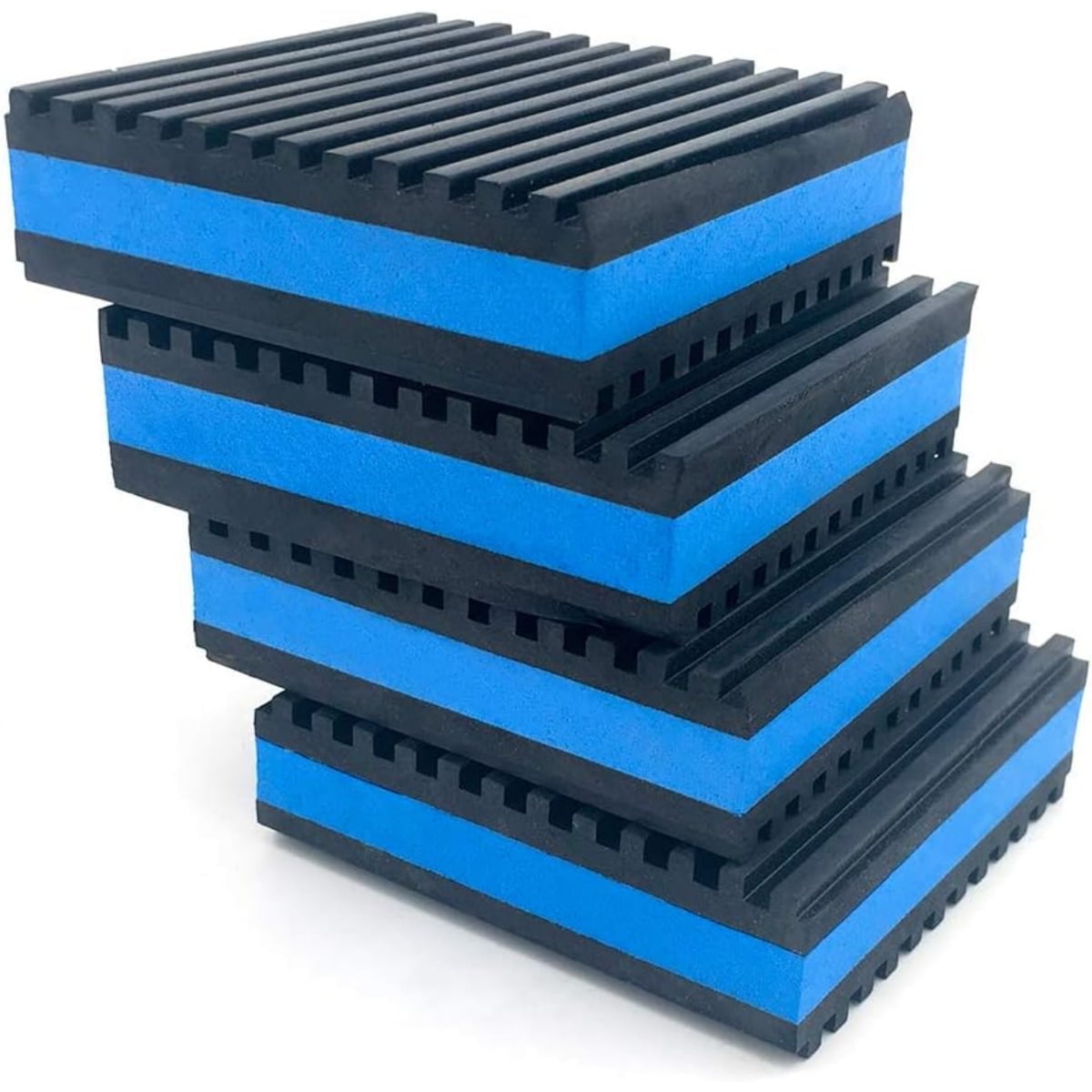 5.9x5.9x0.9In Anti-Vibration Pads,Set of 4 Ribbed Rubber Anti Vibration Pads  for Heavy Duty Equipments,Blue Damping Mats for Conditioner - Walmart  Business Supplies