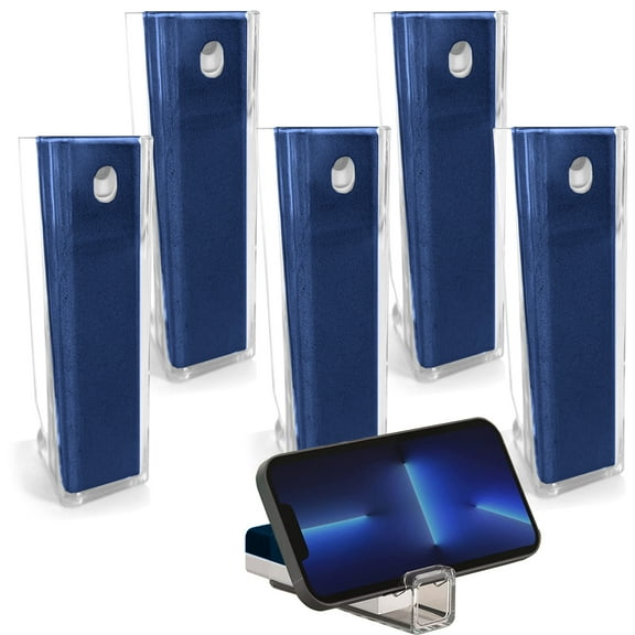 5 Acuvar All in One Screen Cleaning Sprays with Microfiber and Phone Stand. Cleans and Removes Oil and Grime from Smartphones, Tablets, LCD, LED Laptop, TV Screens, and More (Navy)
