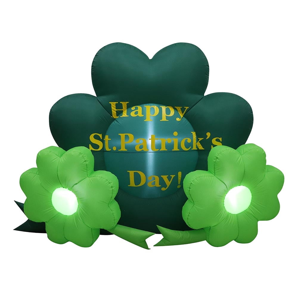 Shamrock Inflatable 5' Air Blown Inflatable Happy St. Patrick's Day Shamrocks Yard ...