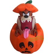 5' Air Blown Inflatable Taz in Jack-O-Lantern Pumpkin Yard Decoration M38172