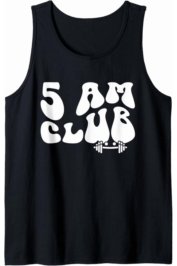 5 Am Club Gym Fitness & Workout Crew Tank Top Size S-3XL
