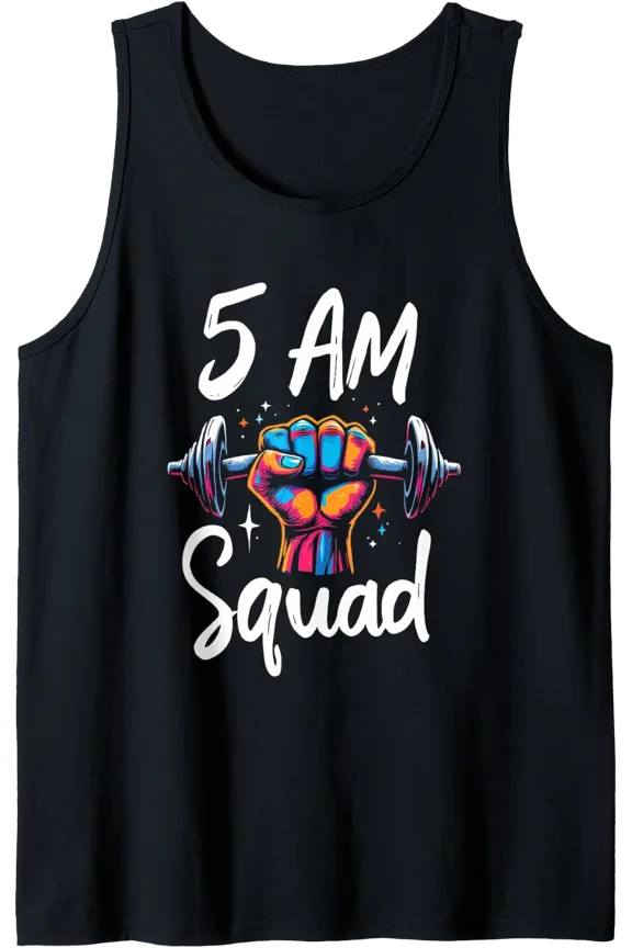 5 Am Squad Motivational Fitness Tank Top Size S-3XL