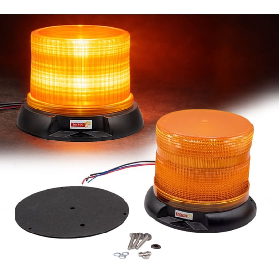 5" Amber LED Strobe Lights for Trucks SAE Class 1, 12-24V High Visibility Emergency Safety Warning Caution Light - Permanent Mount Multiple Flash Patterns for Fleet Industrial Vehicle