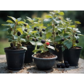 5 Arapaho Thornless BlackBerry Plants Well-Rooted, Fruit-Bearing, Easy-to-Grow, Juicy Sweet Berries, Perfect for Home Gardens, Patios, and Home Berry Harvests