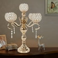 thumbnail image 1 of 5 Arm Candelabra Gold Candle Holder Crystal Candelabra Stand Home Decor 5-Arm Gold Candle Holder Crystal Votive Candlestick Wedding Centerpieces Candle Gold Crystals Candelabra Wedding Dinner Home, 1 of 3