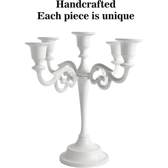 5 Arm Glossy Black Candelabra Taper Candle Holders Halloween Decorations Indoor Kitchen Décor Table Candles Candlestick Candelabra Centerpiece Gothic Home Decor Wedding 10 Inch Tall Metal Candelbra