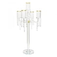 thumbnail image 1 of 5 Arm Gold Rimmed Crystal Candelabra 30" - Gold, 1 of 1