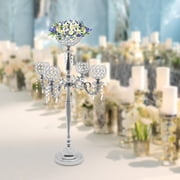 5 Arms Crystal Candle Holder Shiny Candlestick Holder Wedding Centerpieces Candelabras