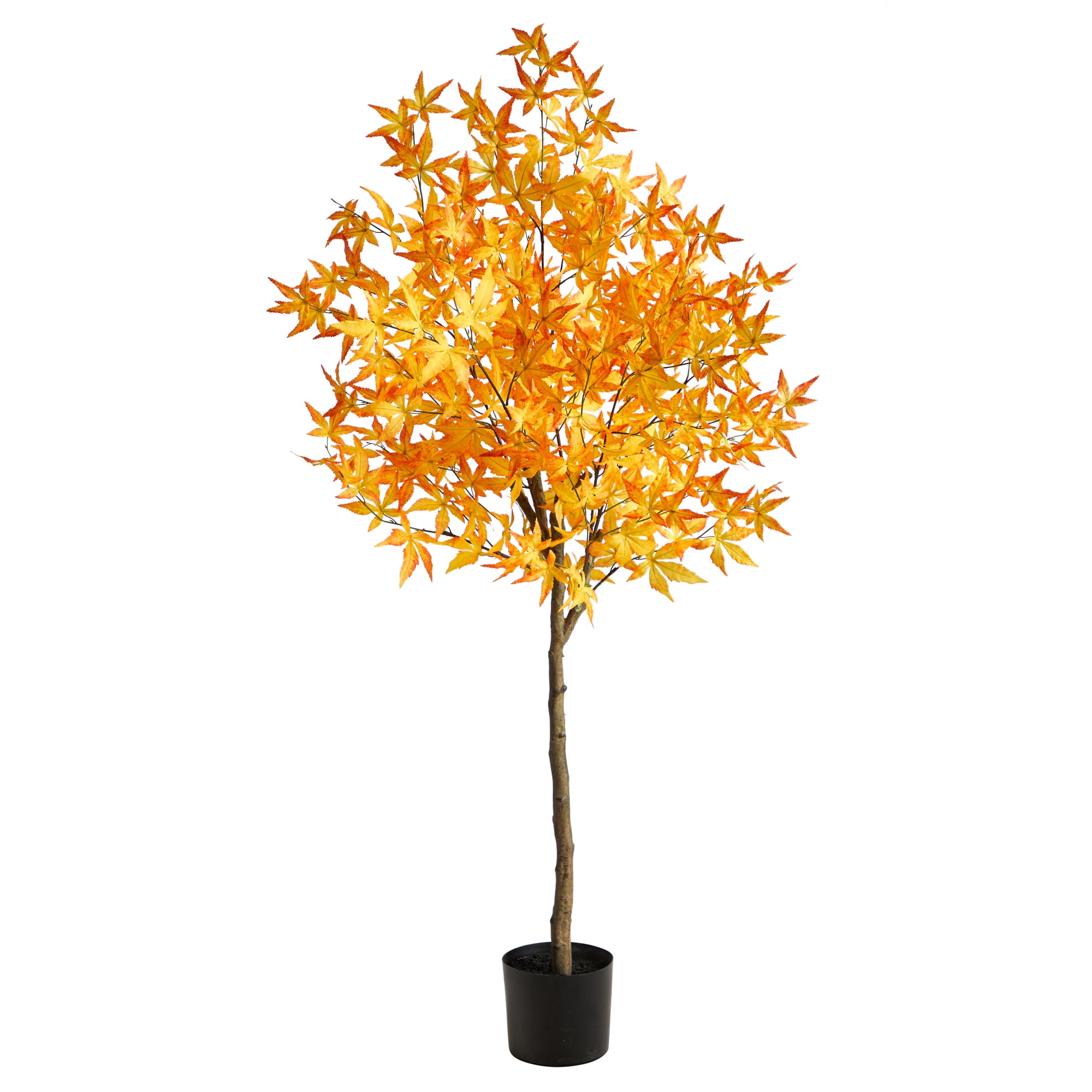 Nearly Natural 5ft Autumn Maple Artificial Tree in Yellow