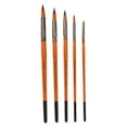 5 Artist Watercolor Painting Brushes Brush Oil Acrylic Flat&Tip Paint