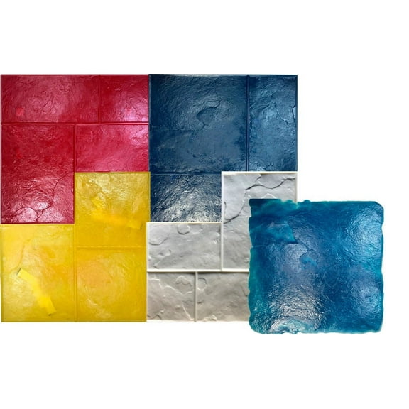 5 Ashlar Concrete Stamp Set GlobMarble Slate Texture Imprint Stamp Mats SM 3100