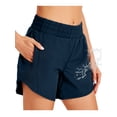 thumbnail image 1 of 5" Athletic Running Shorts for Women with Zipper Pocket Quick Dry High Waisted Gym Workout Shorts with Liner navy blue XXL, 1 of 6