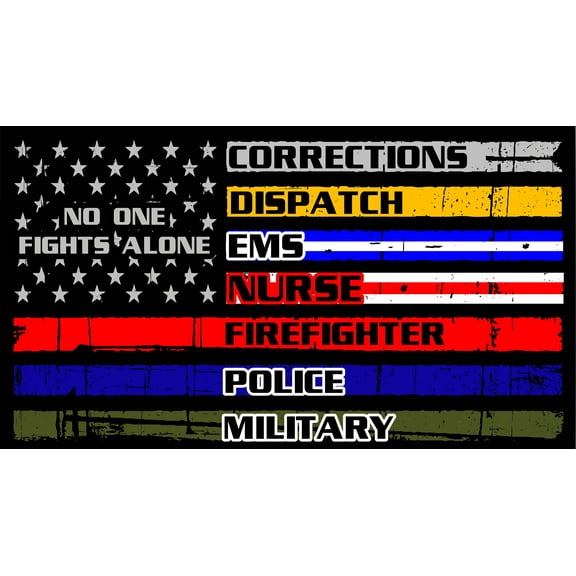 5" Awareness Vinyl No One Fights Alone Distressed American Flag Outdoor Vinyl Decal