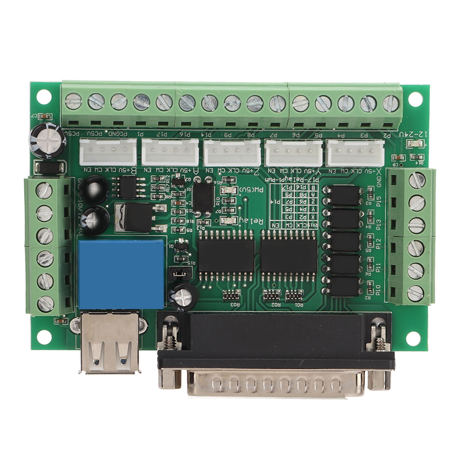 5 Axes Stepper Motor Driver With Optocoupler Isolation Board USB DB25