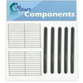 thumbnail image 1 of 5 BBQ Grill Heat Shield Plate Tent & 2 Cooking Grates Replacement Parts for Weber GENESIS SILVER A NG W/CAST IRON GRATES (2000-2001) - Stainless Steel Grid 15" & Porcelain Steel Flavorizer Bar 21.5", 1 of 7