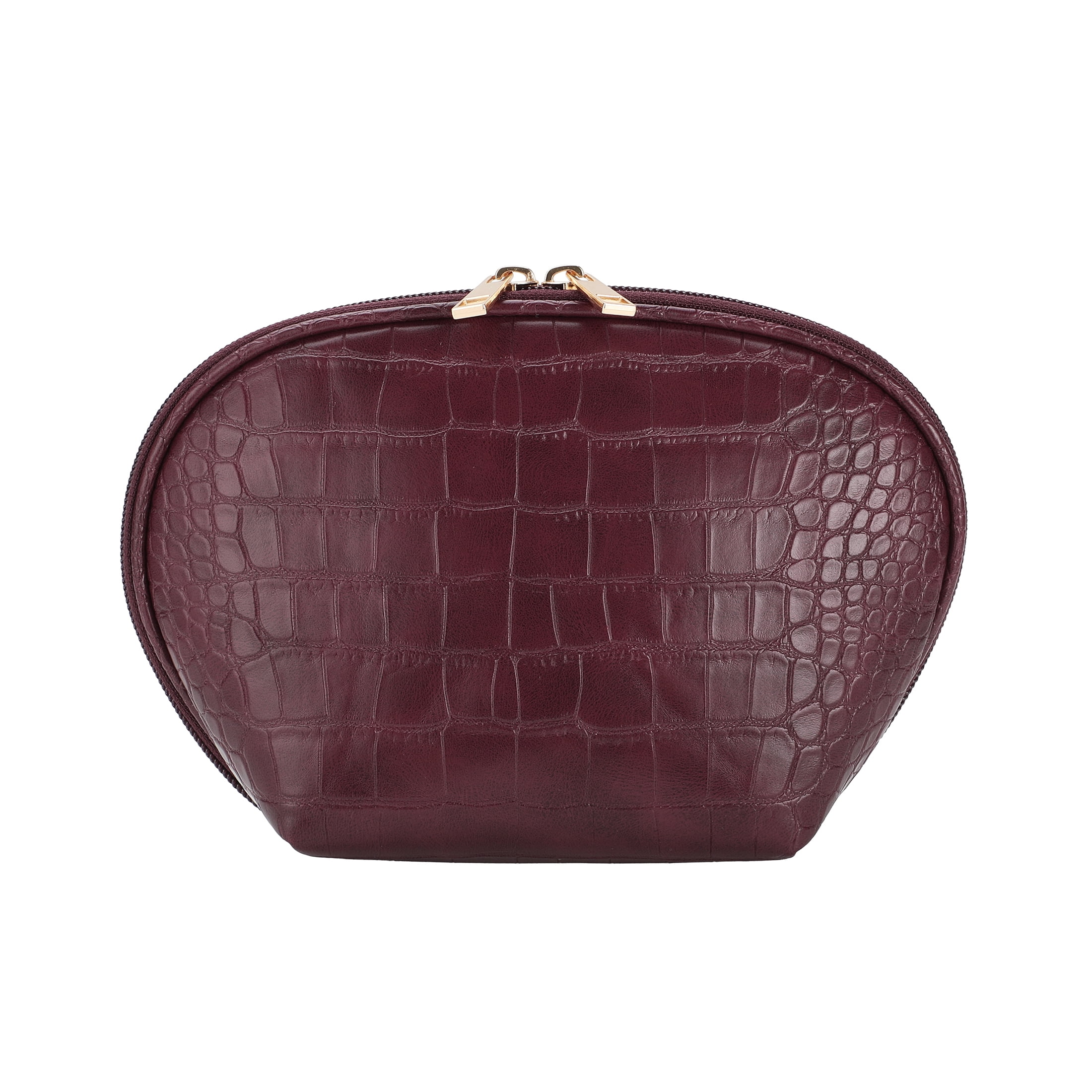 Cosmetic Travel Bag, Wine Red, Women Zipper Pouch, 1 Count