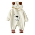 thumbnail image 1 of 5 Babies Preemie Boy Clothes Baby Warm Bear Footie Romper Thick Jumpsuit Winter Outerwear, 1 of 7