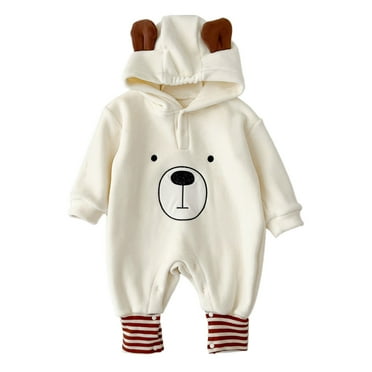 5 Babies Preemie Boy Clothes Baby Warm Bear Footie Romper Thick Jumpsuit Winter Outerwear