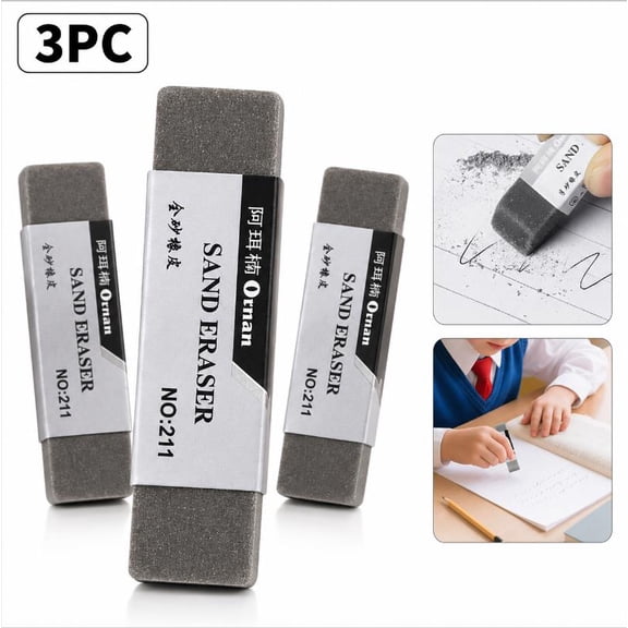 Under $5! Exclusive Gift Precision Drawing Eraser, Non Abrasive Cleaning Eraser For Pencil Sketching Writing Correction, Compact Rubber Eraser For Office Art Supplies 3Pc