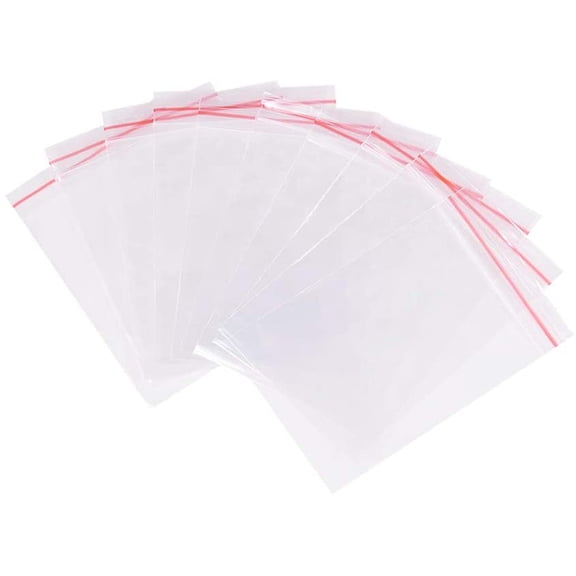 5 Bag 500 pcs 12x8cm Clear Resealable Zipper Bags Sealed Storage Bags Zip Lock Bags Seal Top Bag for Beads Candy Earrings Jewelry Packaging
