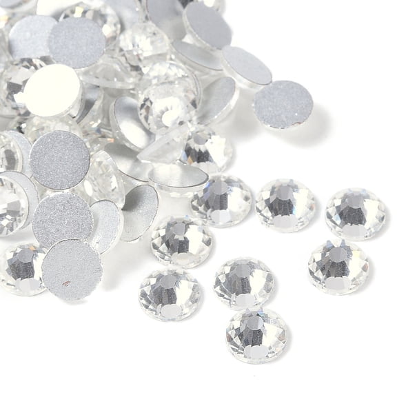 5 Bag Glass Flat Back Rhinestone Grade A Back Plated Faceted Half Round Crystal 6.3~6.5mm 288pcs/bag