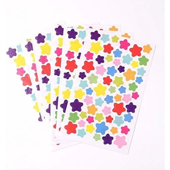 5 Bag Star Stickers Cute Small Star Stickers for Women Decal Sticker Cute Decorative Stickers for Crafts Scrapbooking Laptop Bottle Colorful Star Stickers Cloth